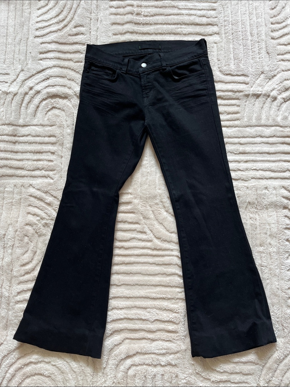 J Brand Black Low Rise Y2K Wide Leg Flare Denim Jeans Size 28